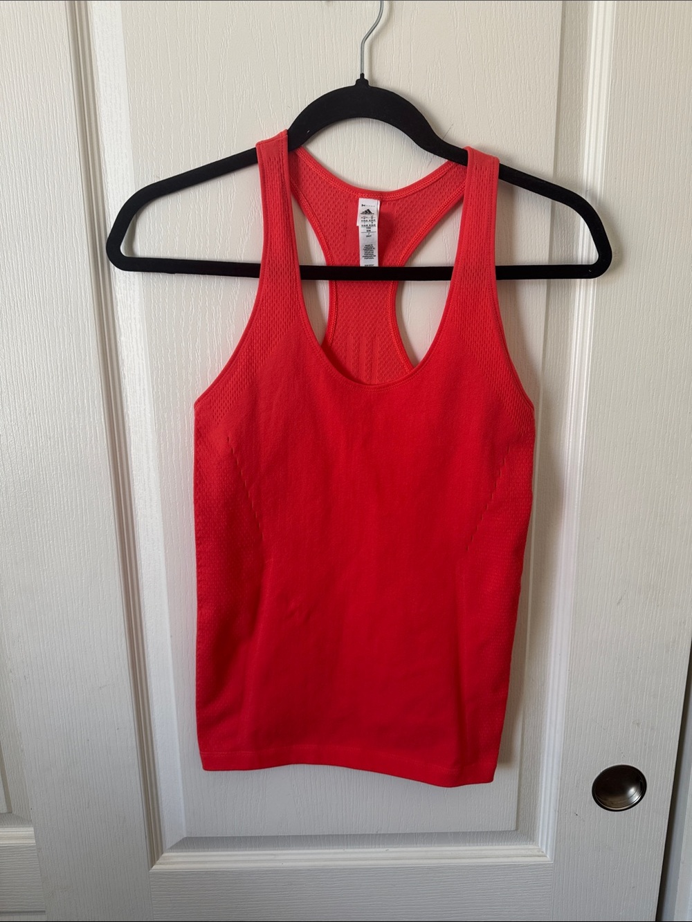 Adidas Racerback Workout Tank Top Size M Coral Orange